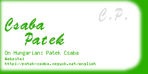 csaba patek business card